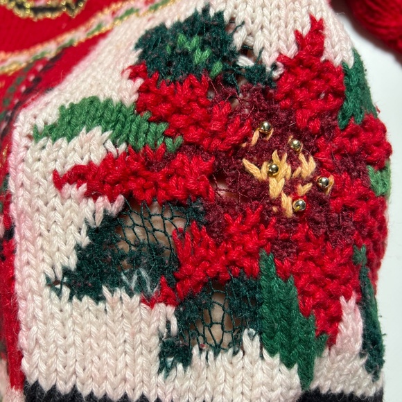 Vintage Ugly Christmas Sweater TIARA Cardigan Sweater Womens Large 90’s - Picture 14 of 16